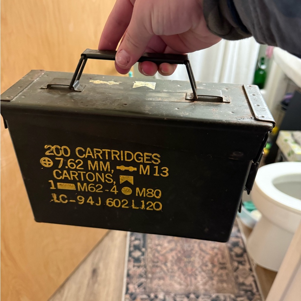 Military Style Metal Ammo Box - Black